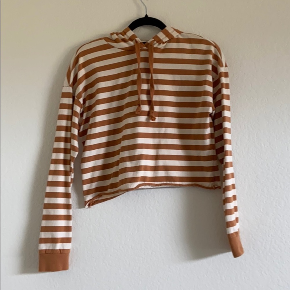 Stripped cropped hoodie